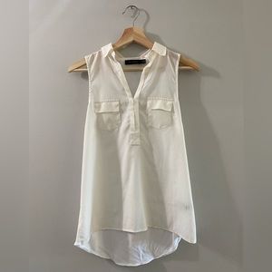 The Limited white sleeveless collared blouse with cotton back
